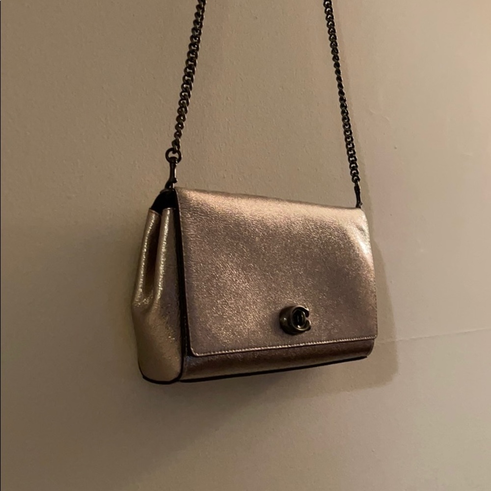 Coach metallic gold purse/clutch